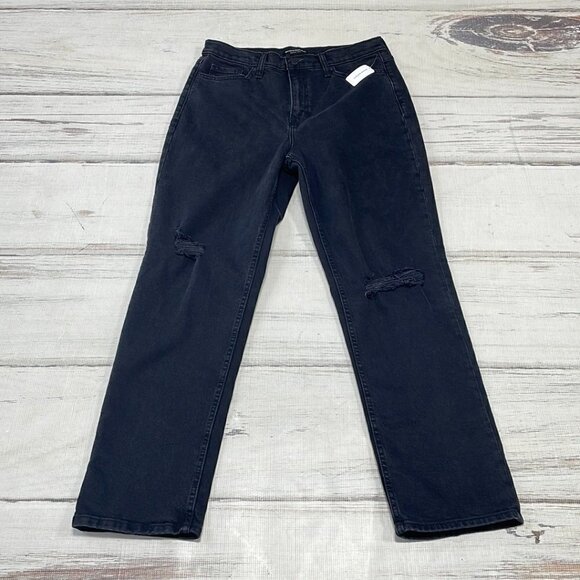 Banana Republic NWT Jeans High Rise Straight Faded Black Denim Size 30 - Picture 3 of 12